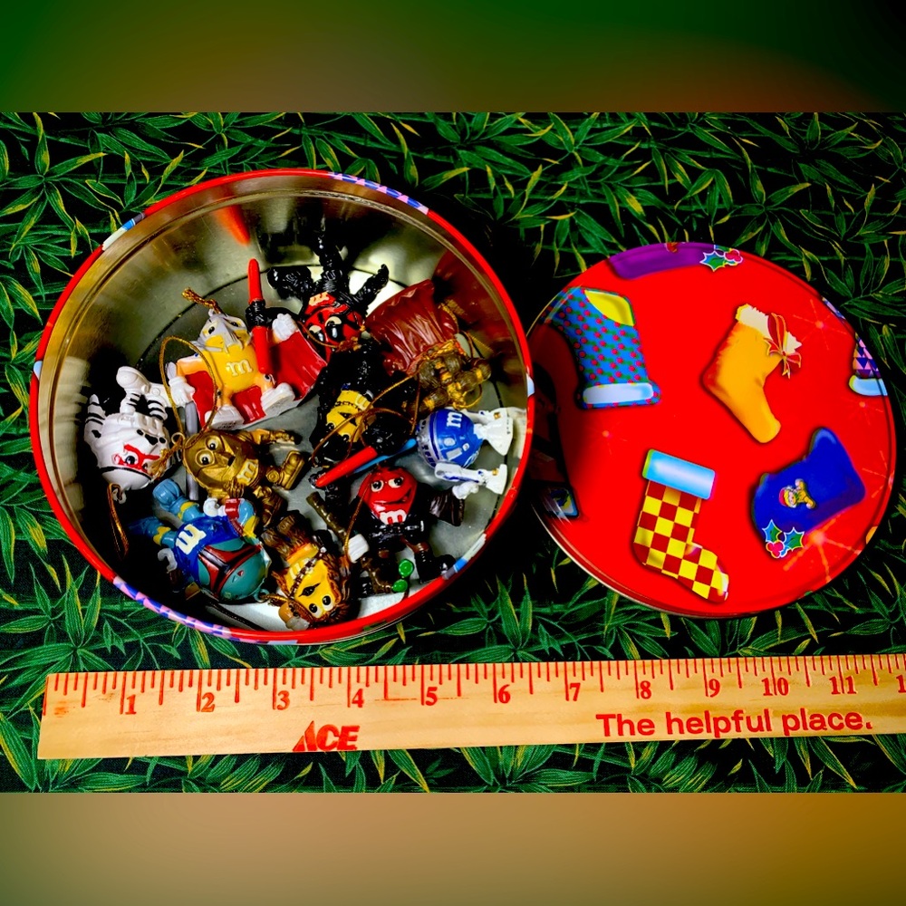 Set of 10 M&M Handpainted Heavy Metal 10 piece mini ornament collection